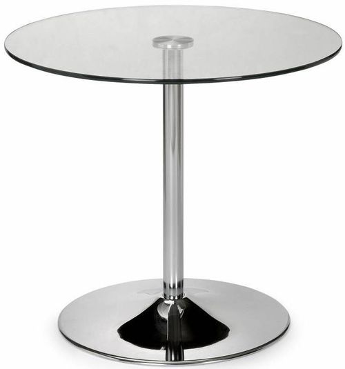 Kudos Glass and Chrome 2 Seater Round Dining Table