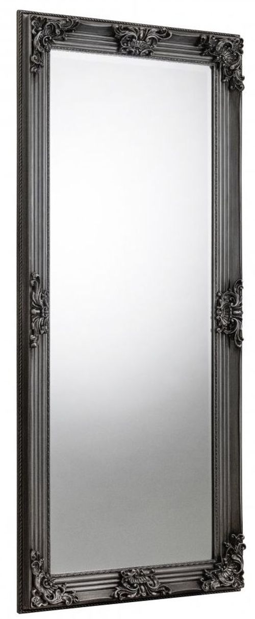 Rococo Pewter Rectangular Leaner Mirror