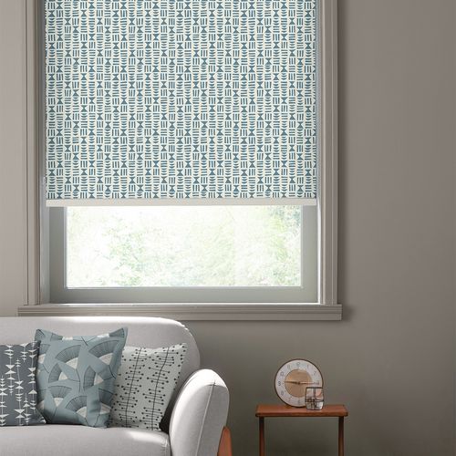 MissPrint Hieroglyph Denim-Roller Blind