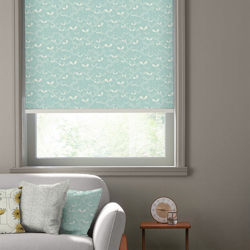 MissPrint Saplings Pale Aqua-Roller Blind
