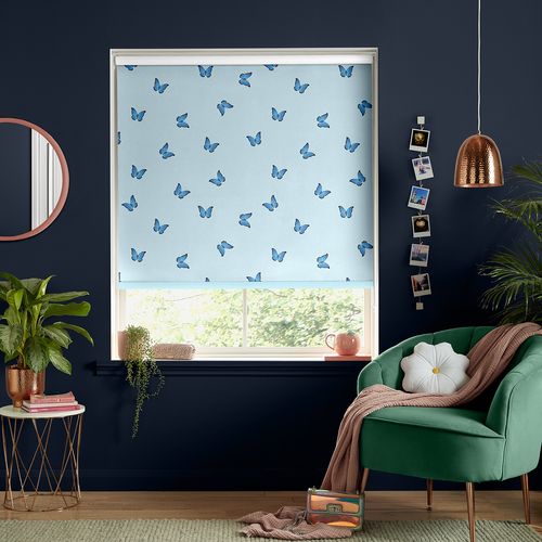 Skinny Dip Butterfly Blue Roller Blind