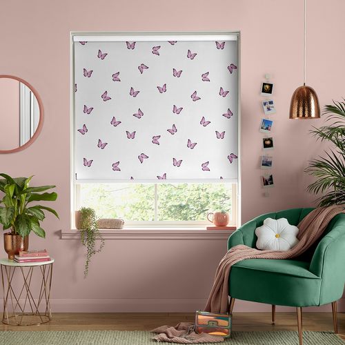 Skinny Dip Butterfly Pink Roller Blind