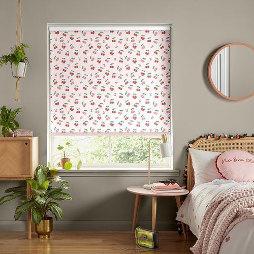 Skinny Dip Cherrys Pink Roller Blind