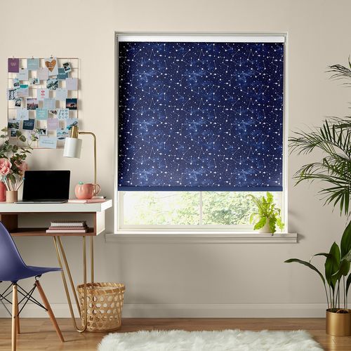 Skinny Dip Star Print Blue Roller Blind
