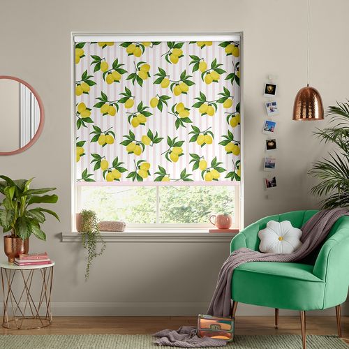 Skinny Dip Summer Lemon Pink Roller Blind