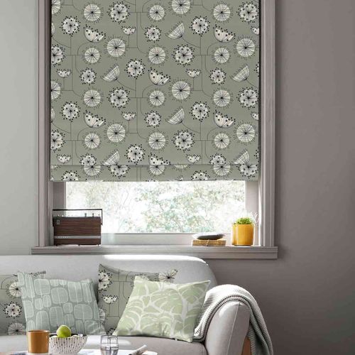 Missprint Dandelion Mobile French Grey Roman Blind