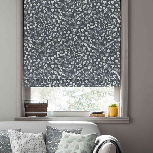 Missprint Fern Night Frost Roman Blind