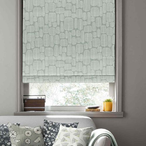 Missprint Little Trees English Grey Roman Blind