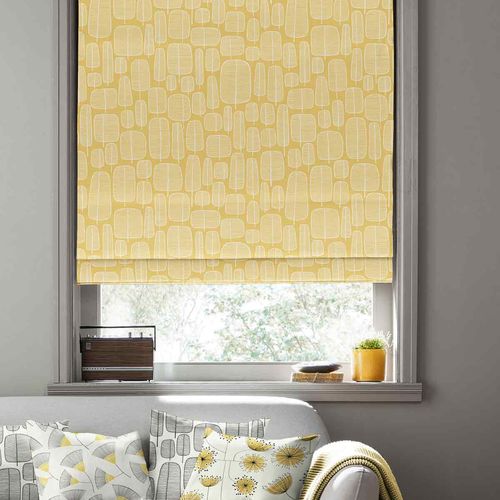 Missprint Little Trees Yellow Roman Blind
