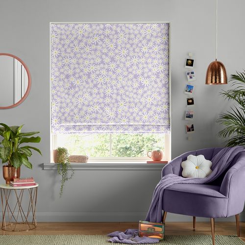 Daisy Lilac Roman Blind