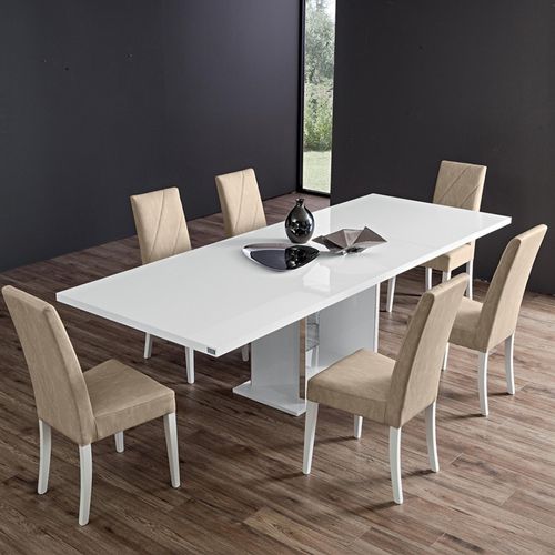 Lisa White Italian 8 Seater Pedestal Dining Table