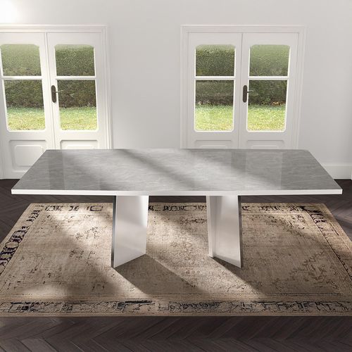 Modern Mara White Italian 10 Seater Dining Table