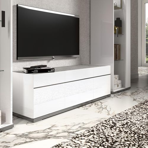 Modern Mara White Italian 140cm TV Unit