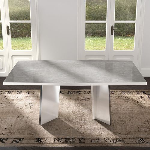 Modern Mara White Italian 6 Seater Dining Table