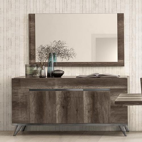 Modern Medea Vintage Oak Italian 165cm Large Buffet Sideboard - 3 Doors