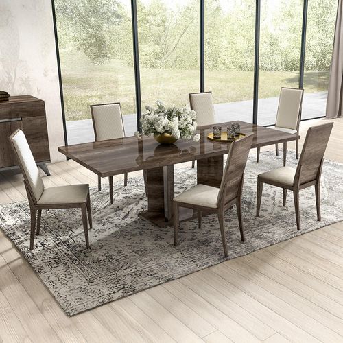 Modern Medea Vintage Oak Italian 6-10 Seater Extending Pedestal Dining Table
