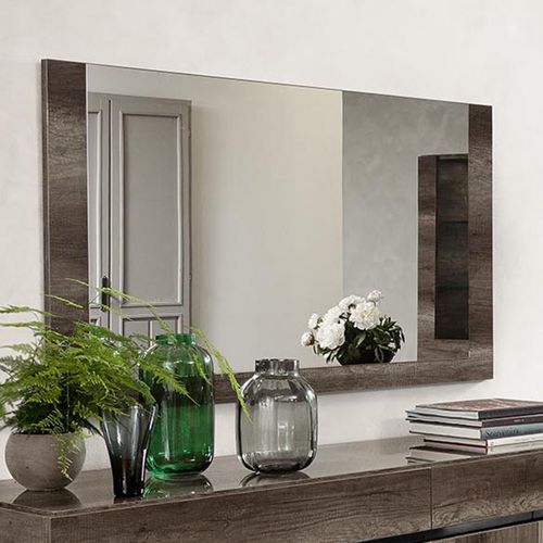 Modern Medea Vintage Oak Italian Wall Mirror - 144cm