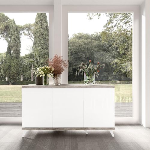 Modern Treviso White Italian Large Buffet 3 Door Sideboard