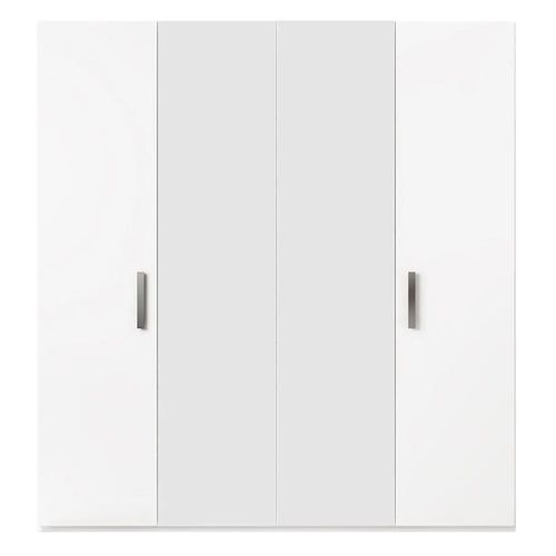 Modern Mara White Italian 4 Door Mirror Wardrobe