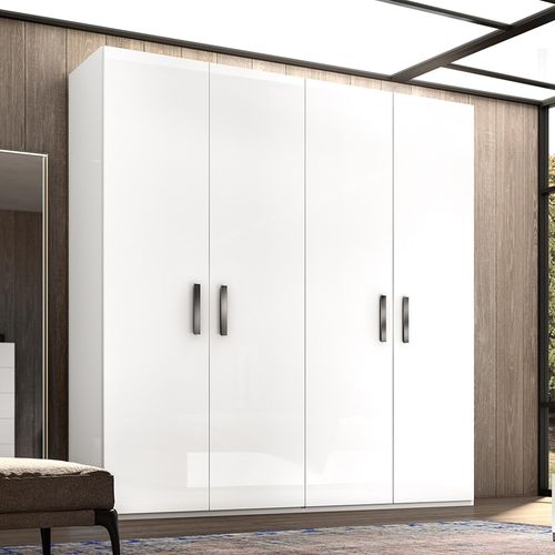 Modern Mara White Italian 4 Door Wardrobe