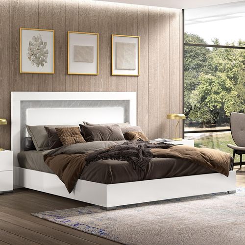 Modern Mara White Italian Bed - Sizes Available
