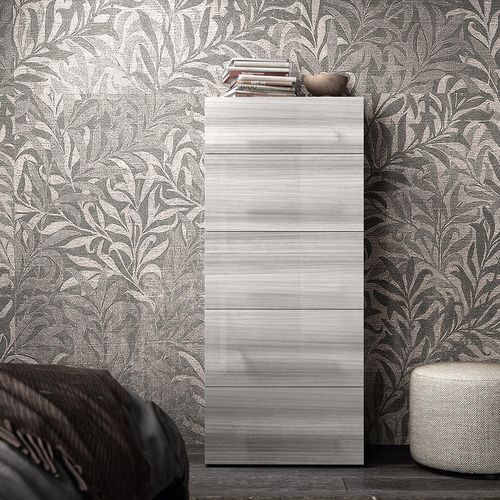 Mia Grey Italian 5 Drawer Tall Chest