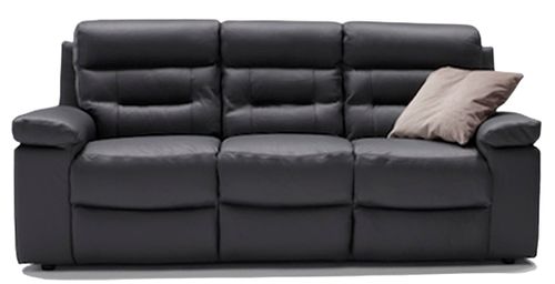 Amalfi Dark Grey Italian Leather 3 Seater Recliner Sofa