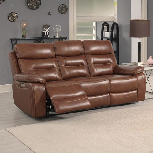 Belgravia Brown Leather 3 Seater Power Recliner Sofa