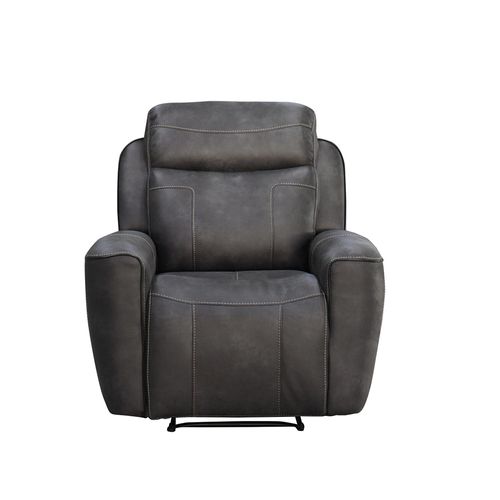 Carlo Dark Grey Leather Power Recliner Armchair