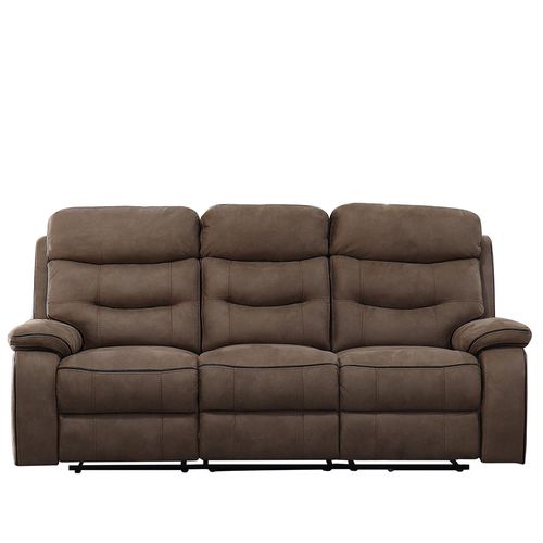 Gabrielle Tawny Brown Leather 3 Seater Manual Recliner Sofa