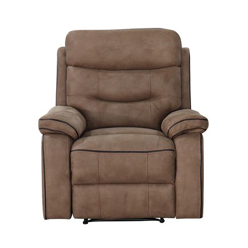 Gabrielle Tawny Brown Leather Manual Recliner Armchair