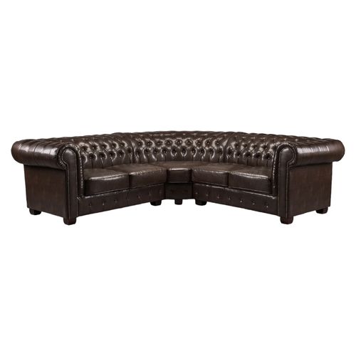 Chesterfield Antique Brown Large Corner Sofa
