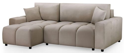 Luki Mocha Fabric Left Hand Facing Corner Sofabed with Storage