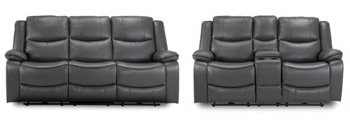 Harald Grey Faux Leather Electric Recliner 3+2 Seater Sofa