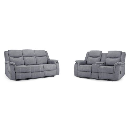 Galaxy Tech Grey Fabric 3+2 Seater Sofa Set