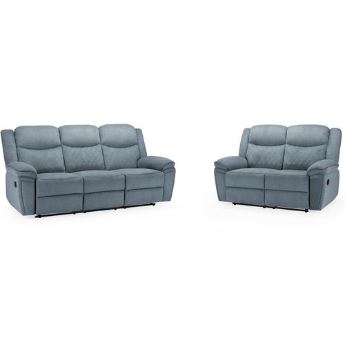 Myra Grey Fabric Recliner 3+2 Seater Sofa Set