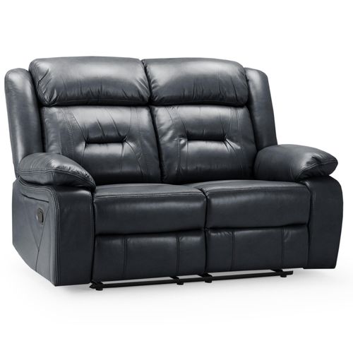 Novie Black Faux Leather 2 Seater Sofa
