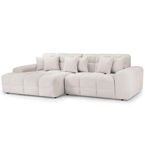 Jacob Cream Fabric Corner Sofa - LHF