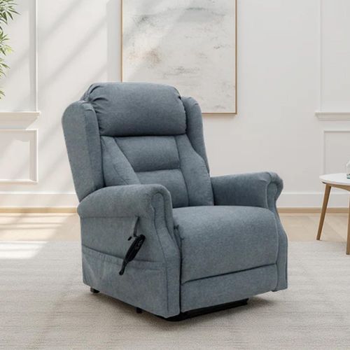 Fairmont Grey Fabric Rise Recliner Armchair