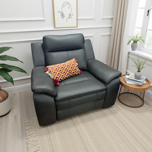 Boston Black Leather Electric Recliner Armchair