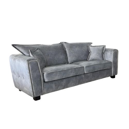Serena Silver Grey Fabric 3 Seater Sofa