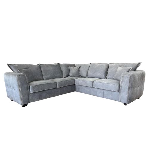 Serena Silver Grey Fabric Corner Sofa