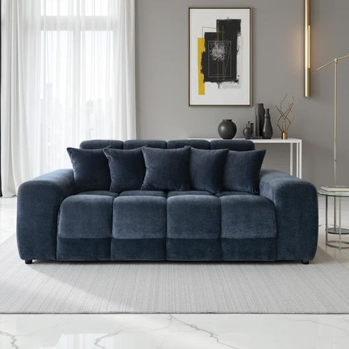 Jacob Black Fabric 3 Seater Sofa