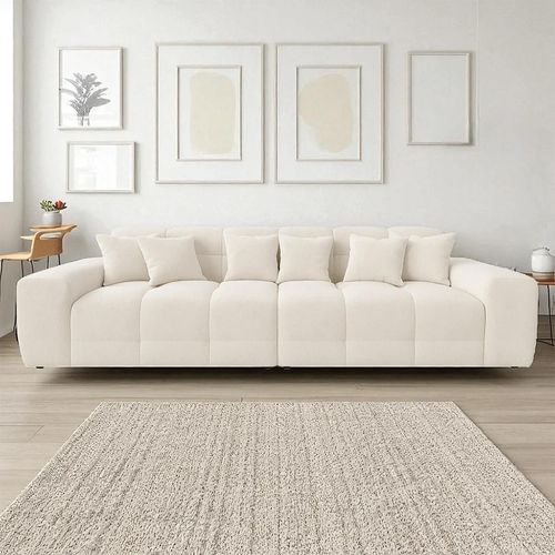 Jacob Natural Fabric 4 Seater Sofa