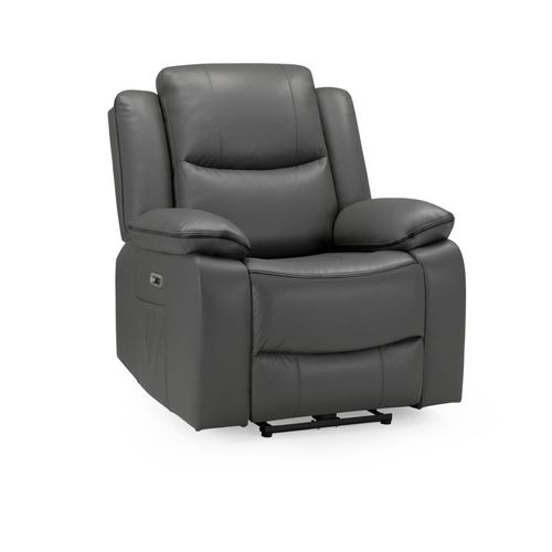 Harald Grey Faux Leather Electric Recliner Armchair