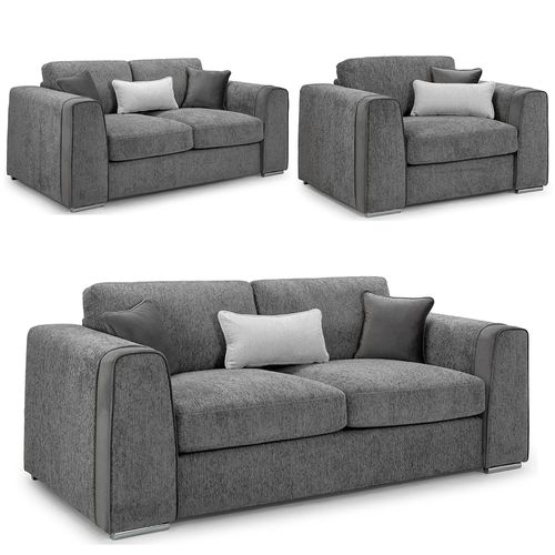 Naples Grey Fabric 3+2+1 Seater Sofa Set