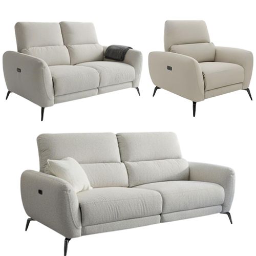 Sorrento Beige Fabric 3+2+1 Seater Electric Recliner Sofa Set