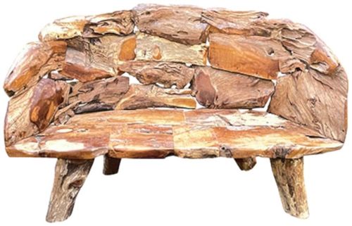 Teak Root Branch Extra Large Bench with Back
