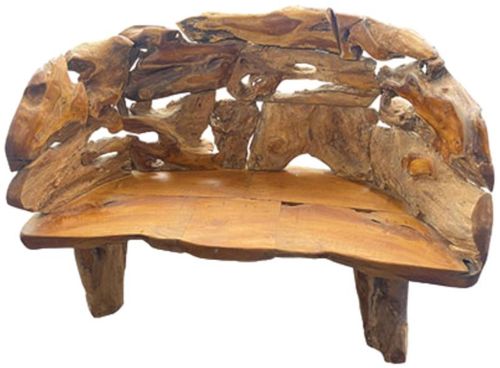 Teak Root Branch Large Bench with Back