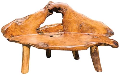 Teak Root Medium Bench with Back